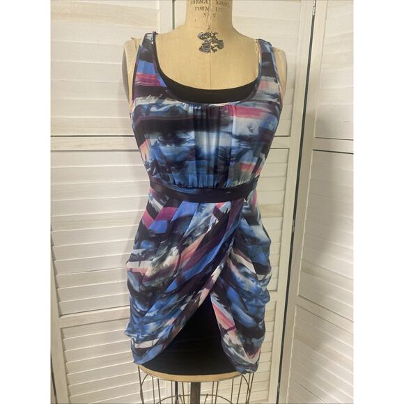 Guess Women’s Dress Sleeveless Shirt Mini Sheer Fully Lined Sz 2 - Picture 1 of 9